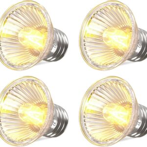 GlowUp UVA UVB Bulb Tortoise 75W, E27 Reptile Heating Bulb Dimmable UVA+UVB Full Spectrum Sun Lamp Basking Bulb Screw in Halogen Heat Bulb for Turtle Tank Vivarium Lizard Bearded Dragon Snake(4-Pack