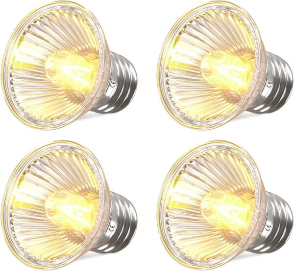 GlowUp UVA UVB Bulb Tortoise 75W, E27 Reptile Heating Bulb Dimmable UVA+UVB Full Spectrum Sun Lamp Basking Bulb Screw in Halogen Heat Bulb for Turtle Tank Vivarium Lizard Bearded Dragon Snake(4-Pack