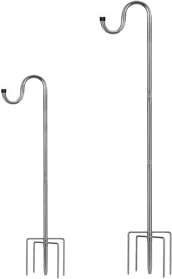 HOME RIGHT Bird Feeder Pole,156cm Set Adjustable Shepherds Crook Garden Hooks Heavy Duty 5 Prong Metal Hanger Hook Lights Planter Lanterns Hooks for Wedding Decoration(1 Pack)