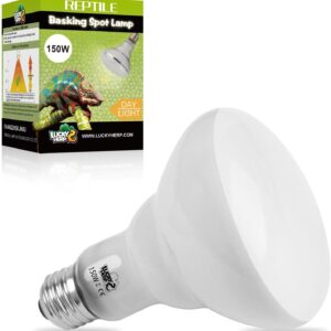 LUCKY HERP 150W Reptile Heat Bulb, Basking Spot Heat Lamp for Reptiles,Vivarium Light for Amphibian, Chicks, Dog Heating Use