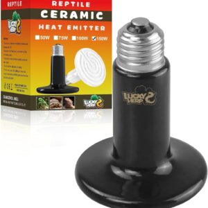 LUCKY HERP Reptile Ceramic Heat Emitter 150W, 1Pack Reptile Heat Lamp for Turtle and Amphibians