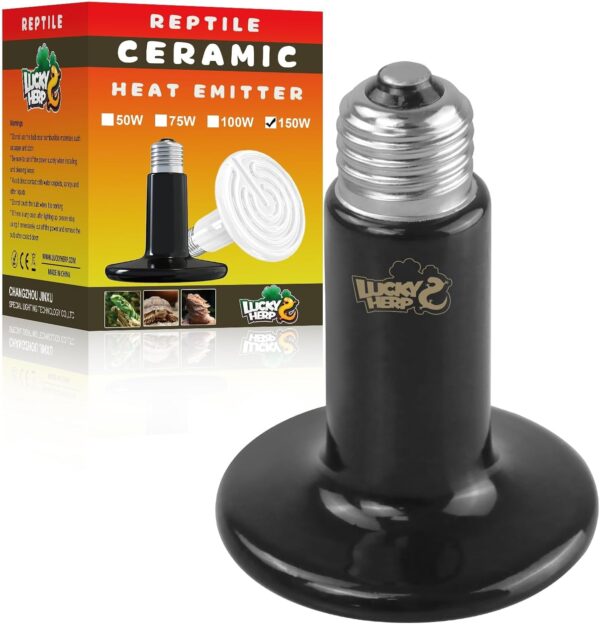 LUCKY HERP Reptile Ceramic Heat Emitter 150W, 1Pack Reptile Heat Lamp for Turtle and Amphibians