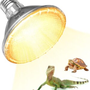 Lamptobe Heat Bulb for Reptiles 75w, PAR30 E27 Reptile Heat Lamp Bulb, Dimmable Basking Bulb for Tortoise, Bearded Dragon, Chick