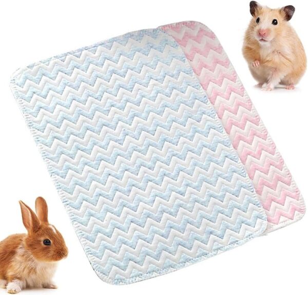 MBUYGYUO 2 Pieces Guinea Pig Cage Liner Absorbent Reusable Washable Guinea Pig Pee Pads Water-Absorbent Pet Bedding Mat for Small Animals Chinchillas Rabbits Hamster Bunny