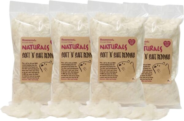 NATURAL Soft Hamster Bedding for Rabbits, Guinea Pigs, Gerbils, mice, and pet birds (4 X 20g)