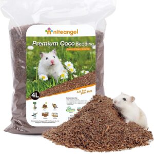 Niteangel Natural Coco Hamster Bedding Pet Litter for Dwarf Syrian Hamsters, Gerbils, mices, Degus or Other Small Animal (soft bedding)