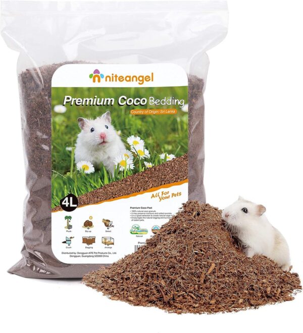 Niteangel Natural Coco Hamster Bedding Pet Litter for Dwarf Syrian Hamsters, Gerbils, mices, Degus or Other Small Animal (soft bedding)