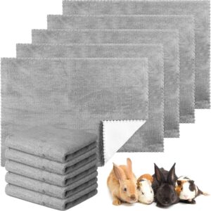 Panelee 10 Pcs Waterproof Guinea Pig Blankets Washable Small Animal Pee Pad Pet Blanket Sleep Bedding Mats Absorbent Guinea Pig Cage Liner Reusable Pet Sleep Mat Pad Cover (Gray,18 x 24 Inch)