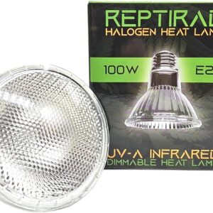 Retics & Reptiles | REPTIRAD Dimmable Halogen Heat Lamp 100 Watt | UVA, Infrared | E27 Screw Thread | Basking Bulb for Heat & Light | Snakes, Lizards, Tortoises and More (1 x 100w)