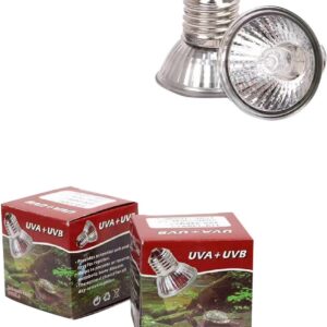 yanhe 50W UVA UVB Bulbs for Tortoise Heat Lamp Halogen Basking Bulb for Aquarium Reptile Lizards Turtle Snakes- 2 pcs