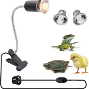 yanhe Tortoise Heat Lamp Basking Light for Aquarium Reptiles E27 UVA+UVB Heat Spotlight for Reptiles Aquarium Reptile Lizards Turtle Snakes (Black)