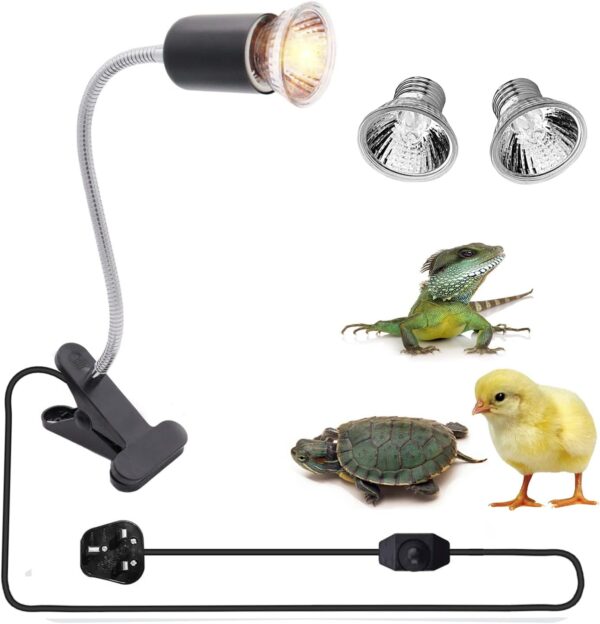 yanhe Tortoise Heat Lamp Basking Light for Aquarium Reptiles E27 UVA+UVB Heat Spotlight for Reptiles Aquarium Reptile Lizards Turtle Snakes (Black)