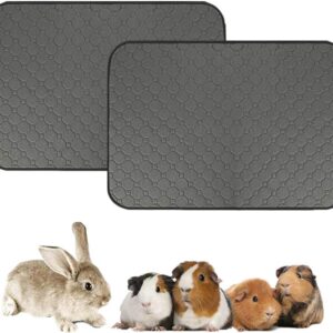 Guinea Pig Fleece Cage Liners, Pet Washable Pee Pad, Waterproof Reusable Dog Cat Mat, Anti Slip Small Animals Bedding with Super Absorben - 18"x 24" (2pcs-S)