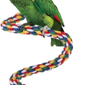 Bird Rope Perches, Bird Spiral Rope Perch, Cotton Parrot Swing Climbing Standing Toys Parrot Cage Toys(L)