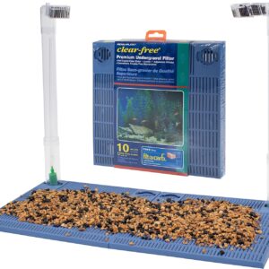 Penn-Plax Undergravel Aquarium Filter for 10 Gallon Tanks – Two 9.5” x 9.5” Plates – Under Gravel System for Clear, Clean Water – Safe for Freshwater and Saltwater Tanks