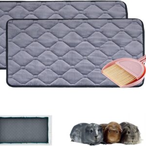 2 Pack Midwest Fleece Guinea Pig Cage Liners , Washable 47x24 Inch Thick Soft Guinea Pig Bedding, Small Pet Accessories for Cage