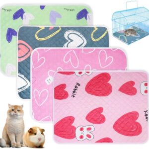 4Pcs Guinea Pig Bedding, Waterproof Reusable Fast Absorbent Puppy Training Pad, Washable Air Dried Pee Mat for Small Animals Rabbit Cat Hamster Dog