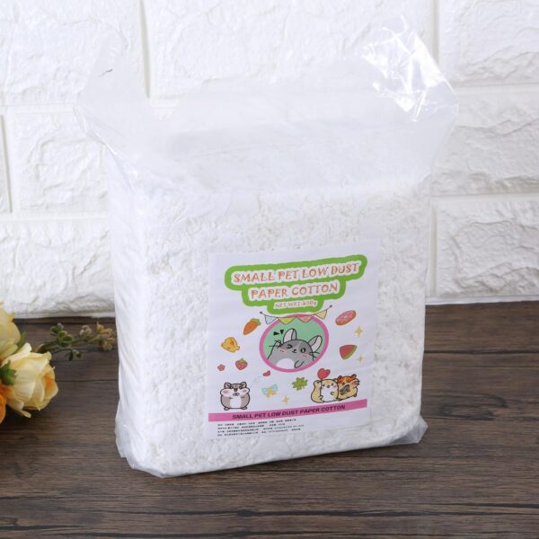 Meiliyizu Hamster Bedding Paper, Dust-Free Natural Paper Small Pet Bedding Odor Control 450g Multicolored Small Pet Rabbits, Guinea Pigs, yellow and white - Image 2