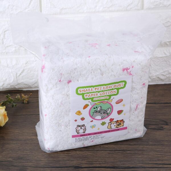 Meiliyizu Hamster Bedding Paper, Dust-Free Natural Paper Small Pet Bedding Odor Control 450g Multicolored Small Pet Rabbits, Guinea Pigs, yellow and white - Image 5