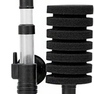 ANCLLO Air Pump Sponge Filter Biochemical Sponge for Aquarium Fish Tank Up to 60L Aquarium Filter, Black