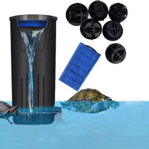 Aquarium Turtle Filter Low Water Level Filter Waterfall Flow Submersible Filter for Turtle Fish Tank