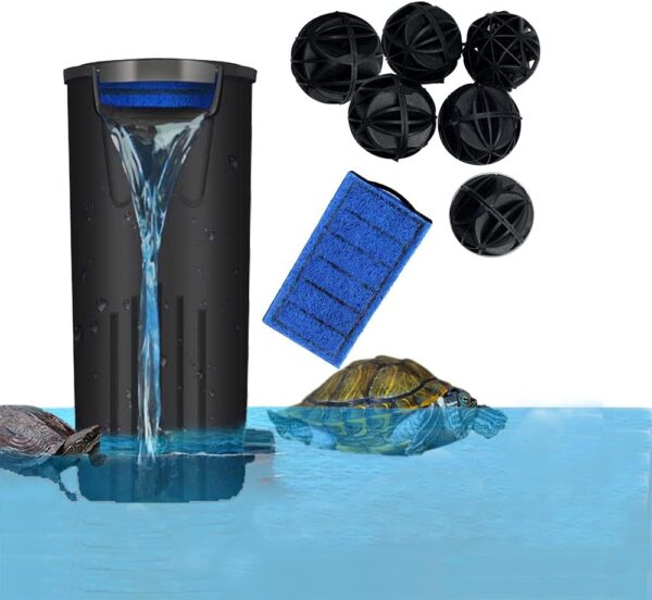 Aquarium Turtle Filter Low Water Level Filter Waterfall Flow Submersible Filter for Turtle Fish Tank