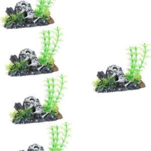 BESPORTBLE 5pcs Reptile Pet Landscaping Skeleton Aquarium Plants Small Tank Aquariums Reptile Hide Reptile Cave Aquarium Decoration Reptile Terrariums Fish Tank Lizard Tank Accessories Resin