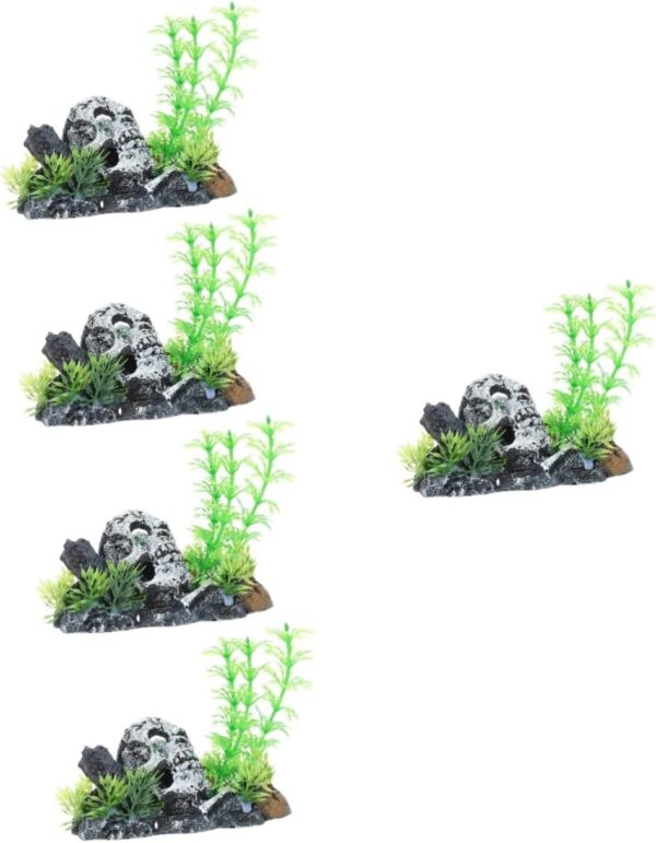 BESPORTBLE 5pcs Reptile Pet Landscaping Skeleton Aquarium Plants Small Tank Aquariums Reptile Hide Reptile Cave Aquarium Decoration Reptile Terrariums Fish Tank Lizard Tank Accessories Resin