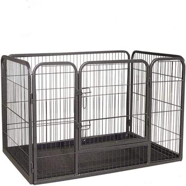 BUNNY BUSINESS Doggy Style Heavy Duty Whelping Pen With Abs Tray Puppy Play Pen Puppies Cage Crate Cartes Cages (Small), BLACK