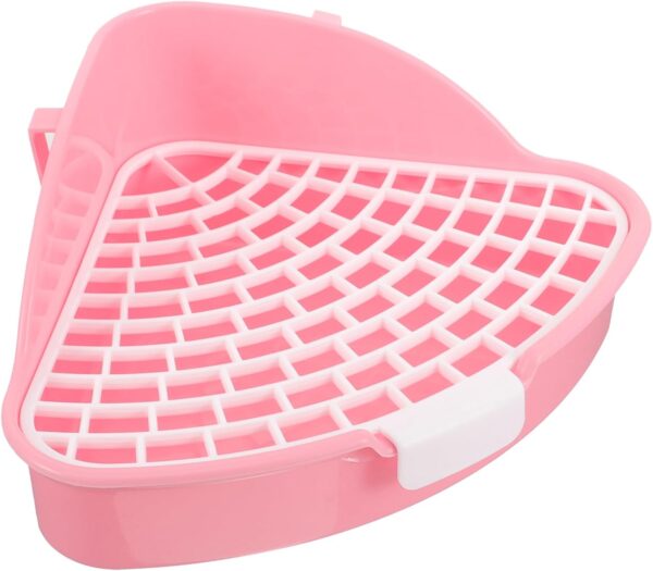 Bins Small Animal Litter Box Triangle Small Pet Trainer Potty Cage Corner Bedding Box Toilet Pan for Rabbit Bunny Guinea Pigs Chinchilla Ferret Blue Aquarium Gravel