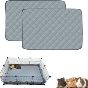 Mooydee 2 Pack Guinea Pig Cage Liners for C&C 2x3 Habitat Washable Guinea Pig Bedding Super Absorbent | Waterproof | Non Slip| Reusable Guinea Pig Pee Pads for Small Animals Cages - 41.3" x 27.6"