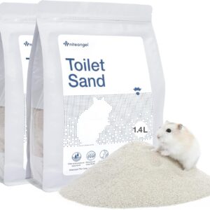 Niteangel Training Litter Potty Sand - Hamster Sand Bath for Syrian Dwarf Hamsters Gerbils Mice Lemming Degus or Other Small-Sized Pets ((1.4 L X 2 - Blue Label)