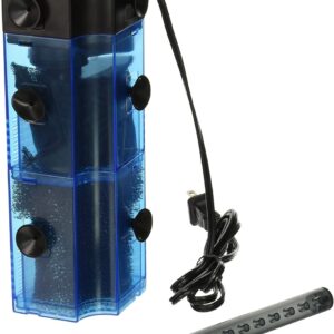 Penn-Plax Cascade 455 Fully Submersible Internal Filter for Aquarium Corners – Physical, Biological, and Chemical Filtration – 120 Gallons per Hour (GPH)