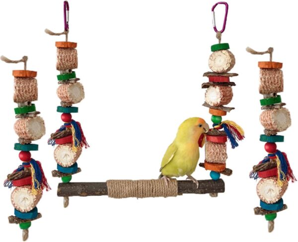 Pet Bird Climbing Toy Set For Birds Pet Climbing Decoration Swing Training Perch Parrots Cage Toy Gym Chew Toy Playstand Bird Swings For Parakeets