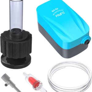 Uncilife Aquarium 1.8 L/min Air Pump Air Control Valve Airline Tubing and Check Valve Accessories for Small Fish Tank of 20-75L