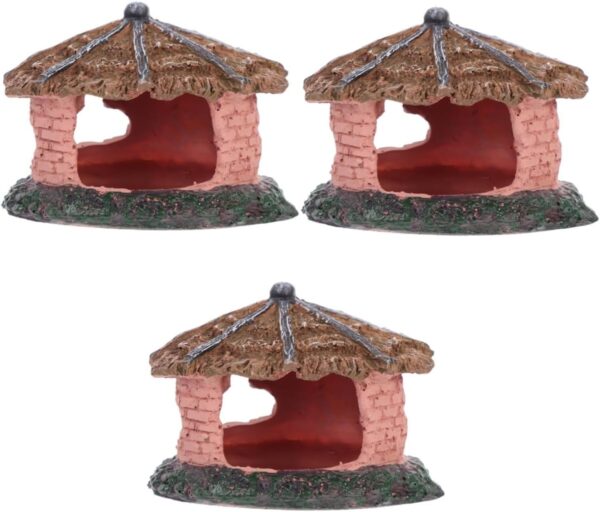 Yardwe 3pcs Reptiles Hide from Caves Lizards Aquarium Ceramic Decor Reptiles Hiding Cave Reptivite Snake Hide Reptiles Shelter Turtle Habitat House Clothing Storage Animal Container Resin